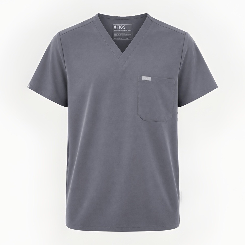 FIGS Technical Collection Catarina Scrub Top Shirt Women's 4XL Stretch Gray EUC